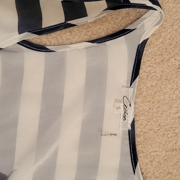 Cecico navy stripe top size S - Picture 2 of 3